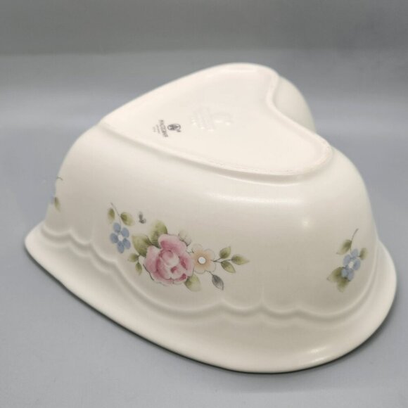 Pfaltzgraff Tea Rose Heart Serving Dish Stonewear - Picture 8 of 9